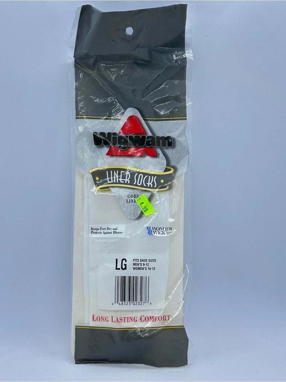 NOS Wigwam Gobi Liner Ultralight Socks F2153 LG White No Blisters Wonder Wick